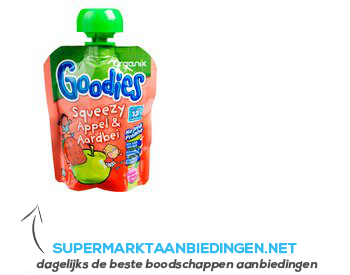 Organix Goodies squeezy appel/ aardbei aanbieding